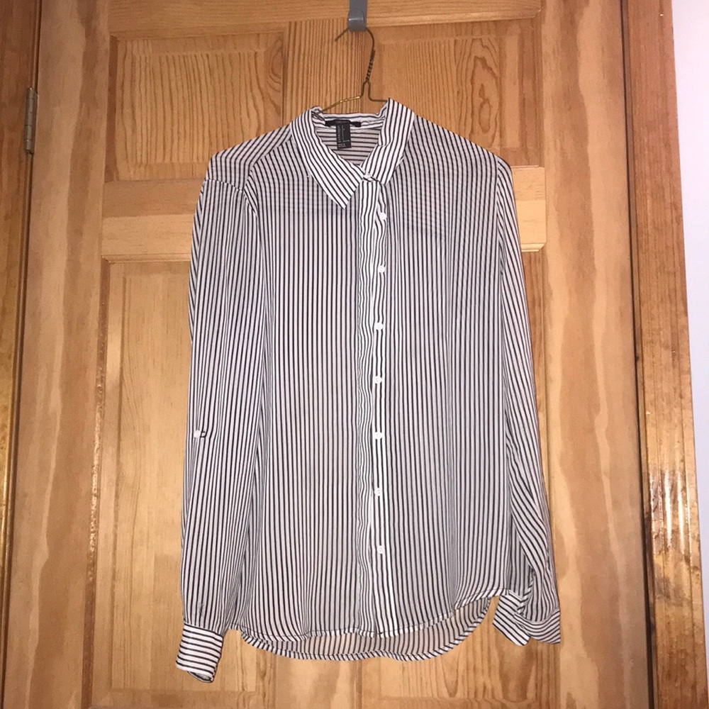 See through stripped blouse